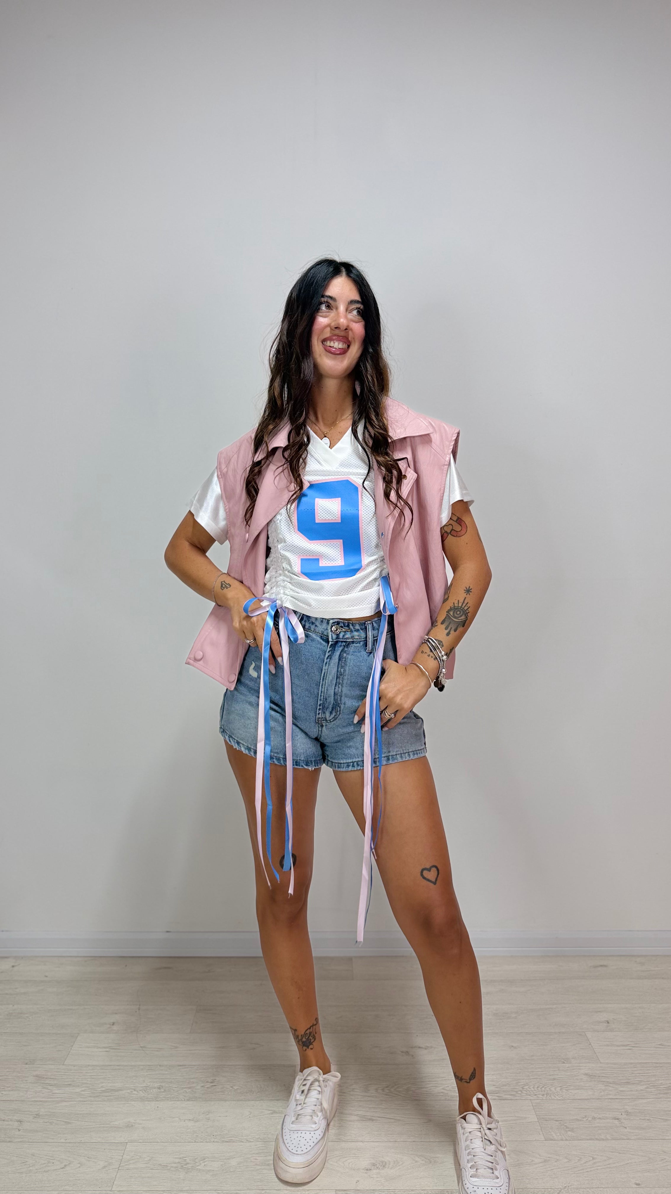 Gilet Biker Rosa