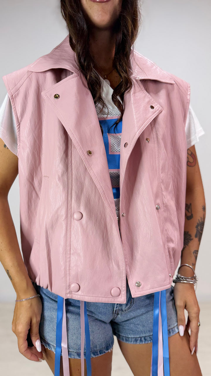 Gilet Biker Rosa