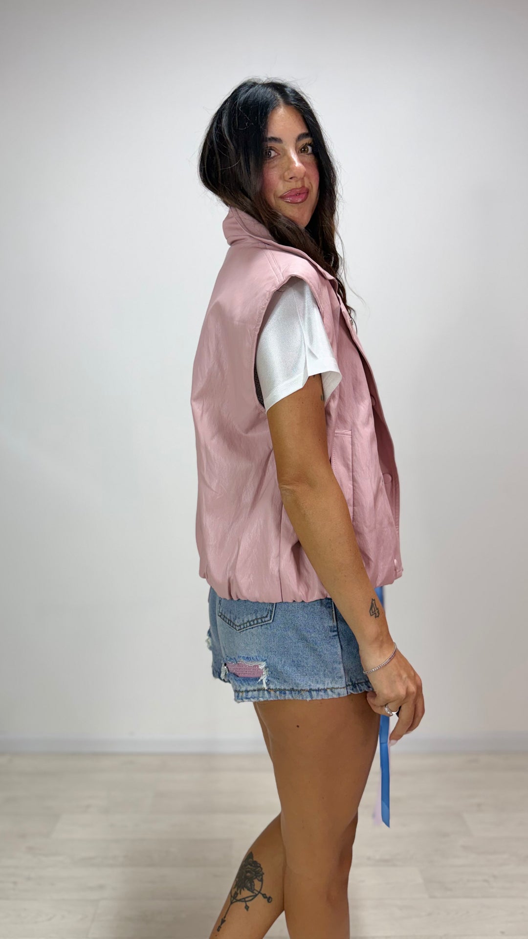 Gilet Biker Rosa