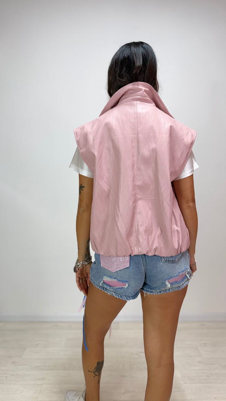Gilet Biker Rosa