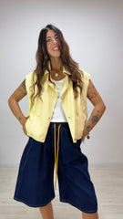Gilet Biker Giallo