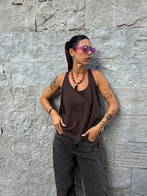 Canotta Style JUST WEST Marrone
