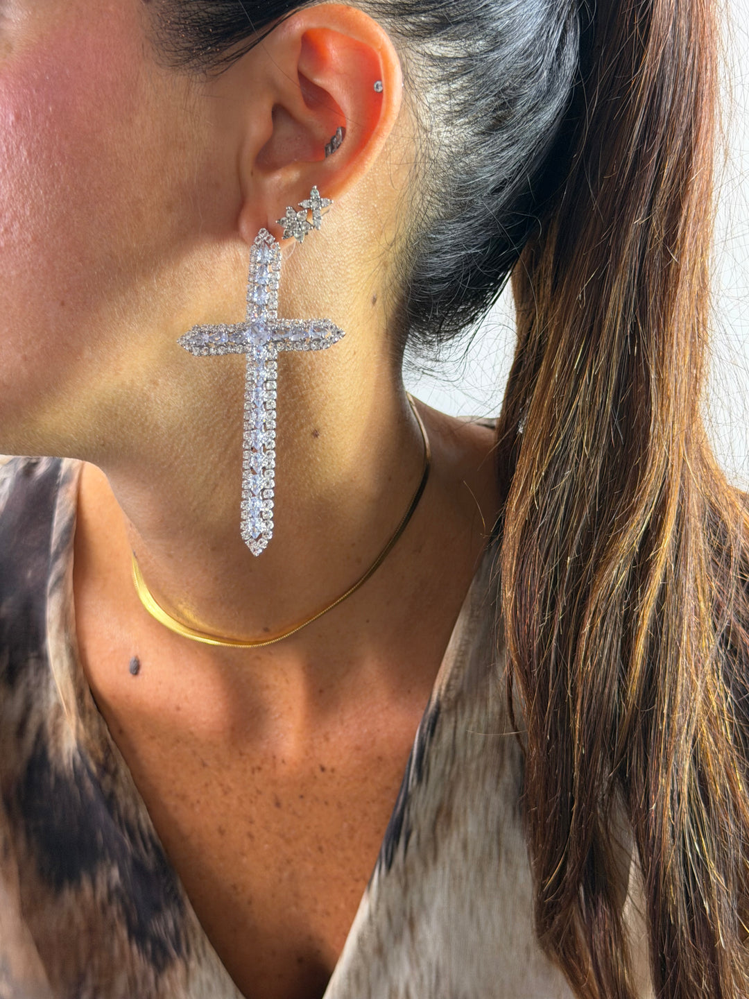 Orecchini Croce Glamour
