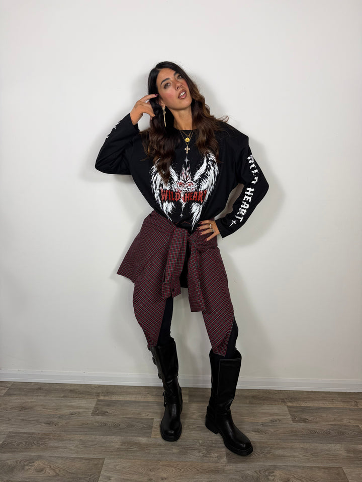 Maglia Heart Nera JUST WEST