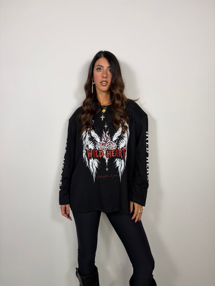 Maglia Heart Nera JUST WEST