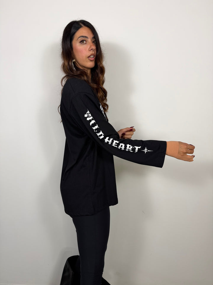 Maglia Heart Nera JUST WEST
