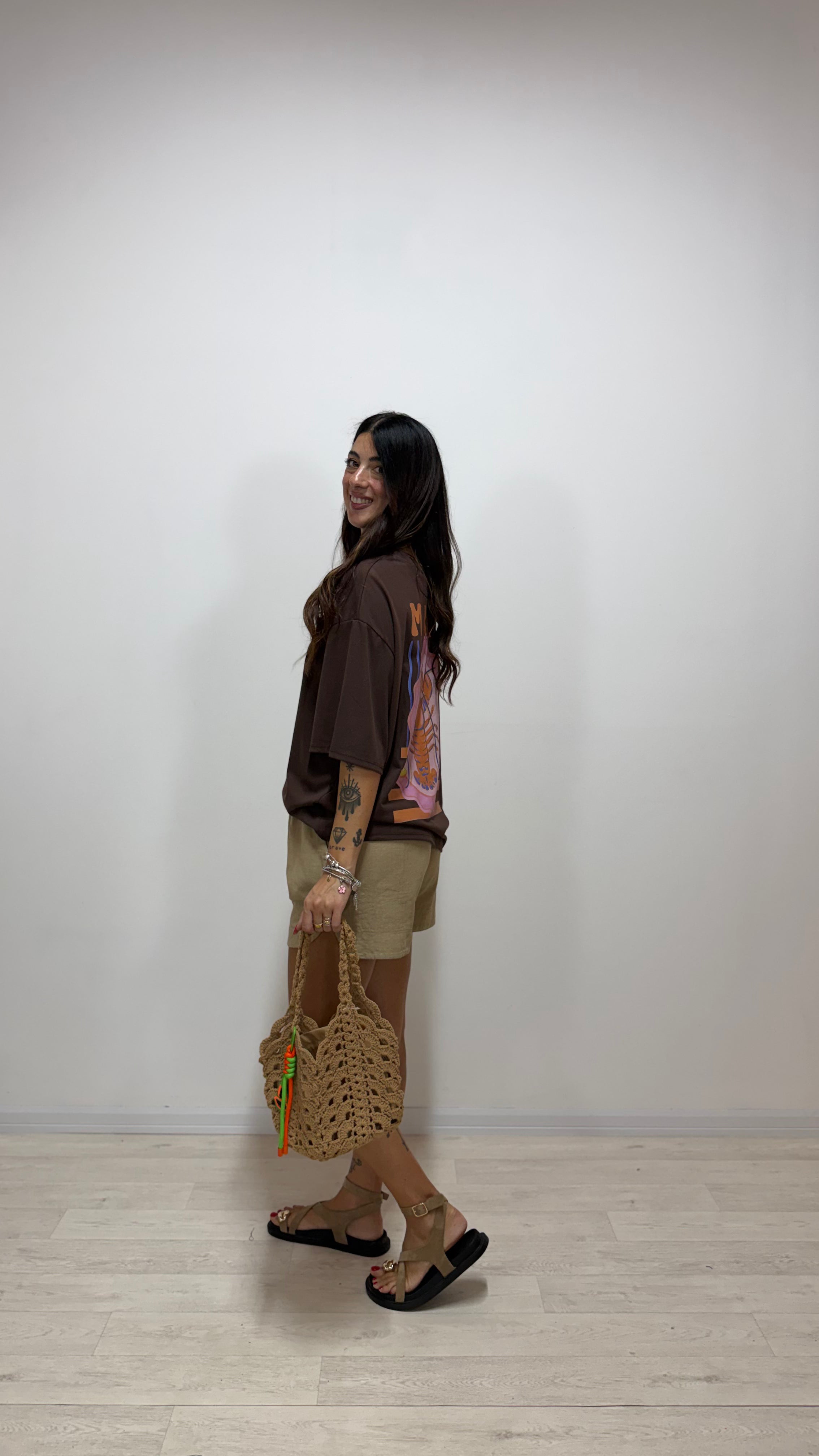 T-Shirt Mare Marrone