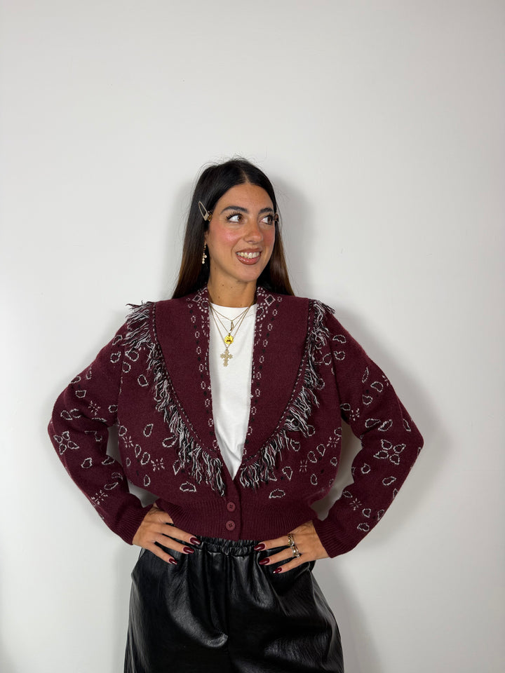 Cardigan Bandana Bordeaux