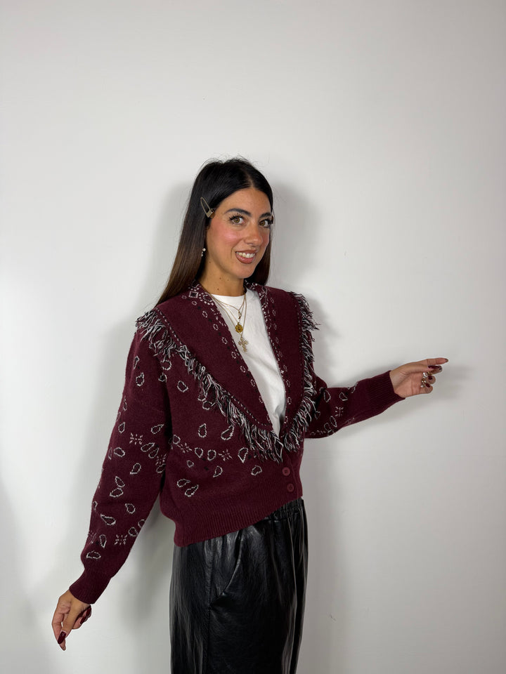 Cardigan Bandana Bordeaux