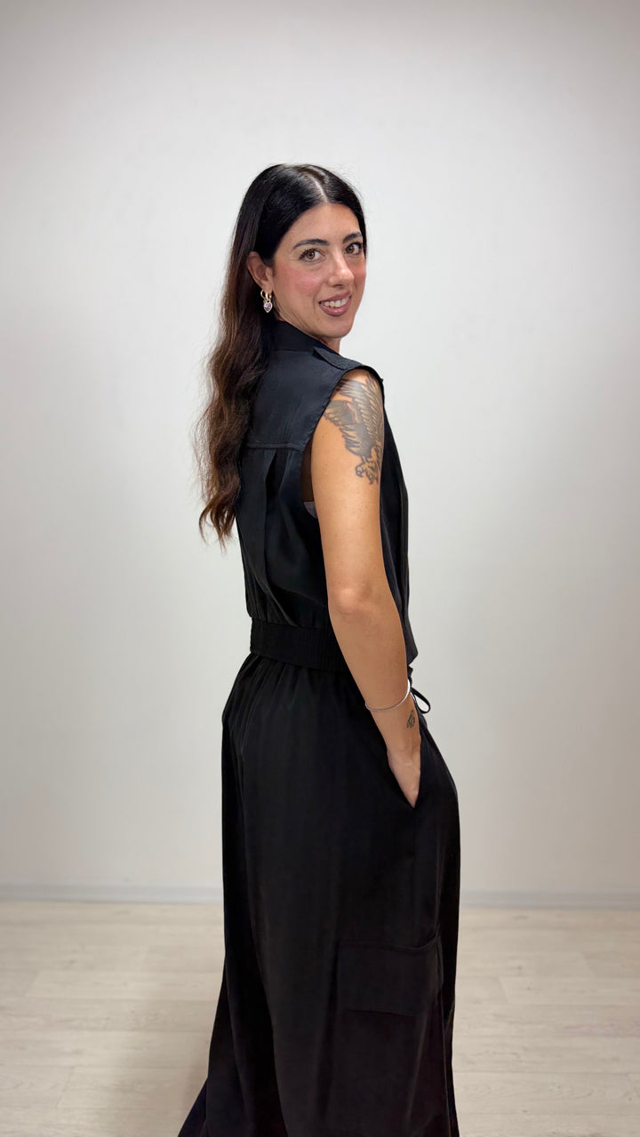 Gilet Cropped Yulia LUMINA Nero