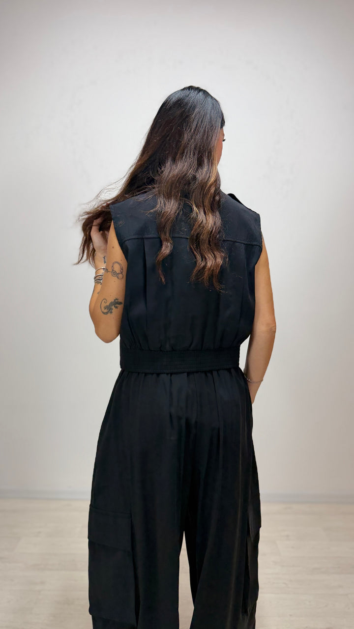 Gilet Cropped Yulia LUMINA Nero