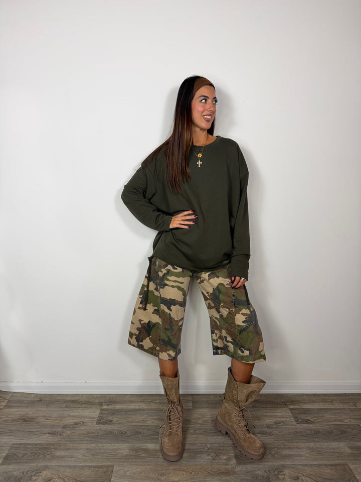 Felpa Warp JUST WEST Militare
