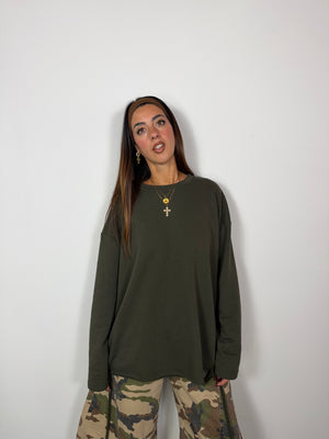Felpa Warp JUST WEST Militare