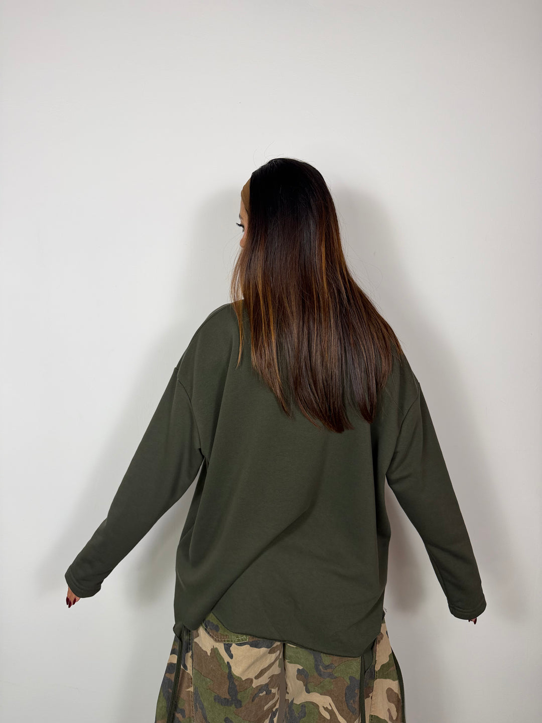 Felpa Warp JUST WEST Militare
