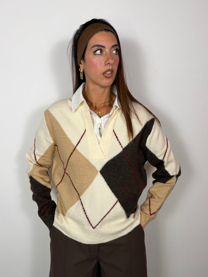 Pull Geometric Beige