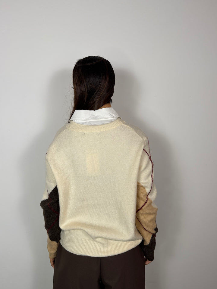 Pull Geometric Beige