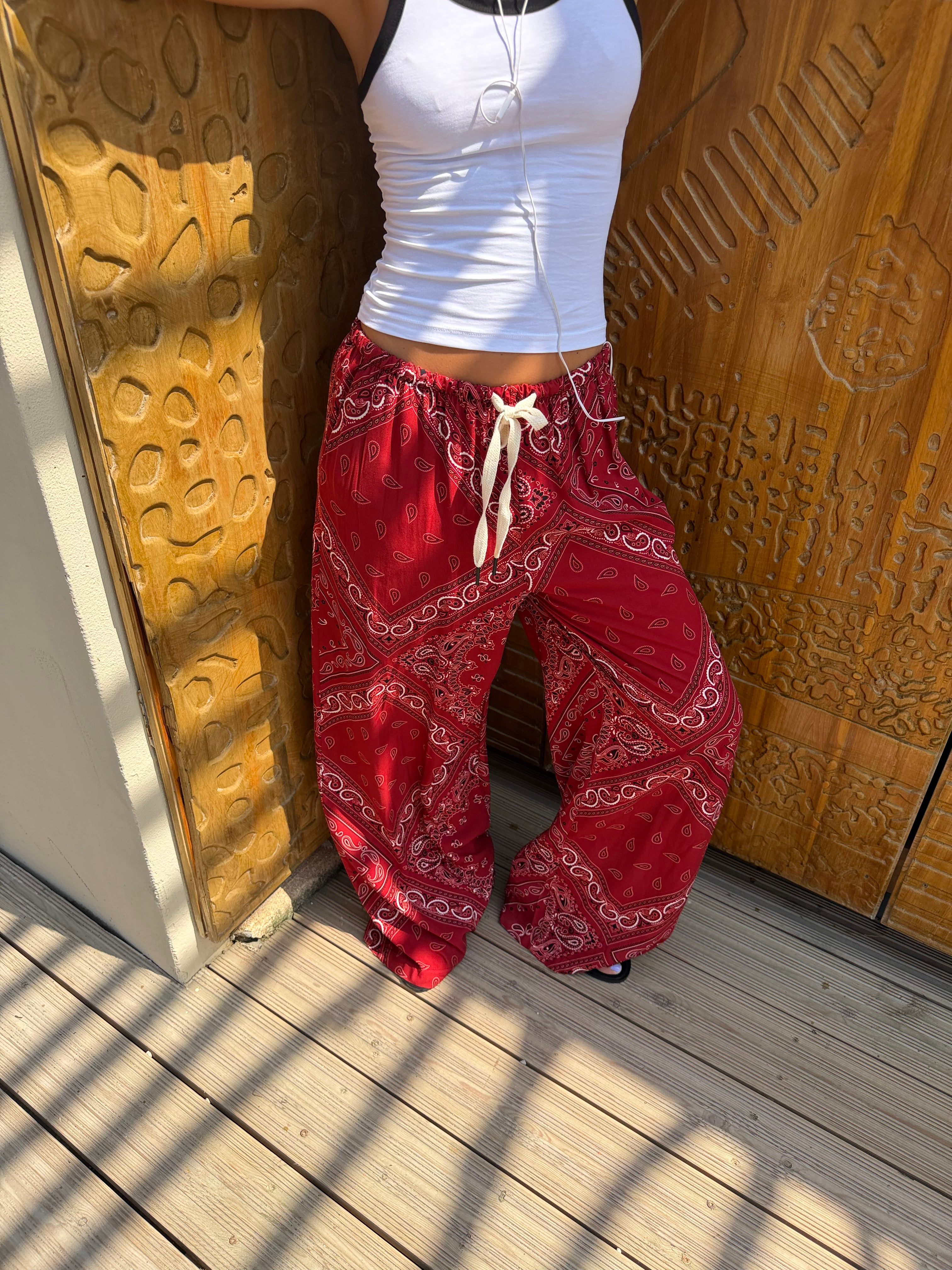 Pantalone Bandana New Style Rosso
