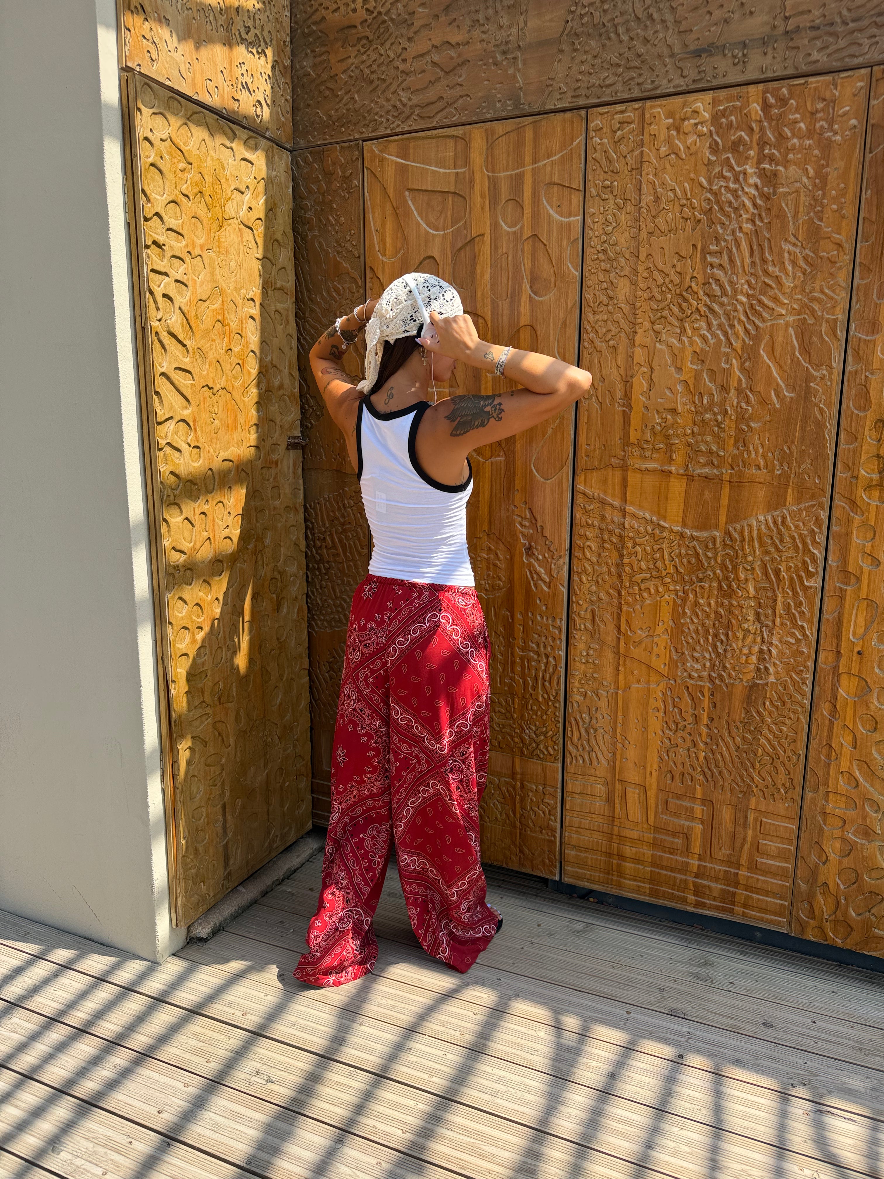 Pantalone Bandana New Style Rosso