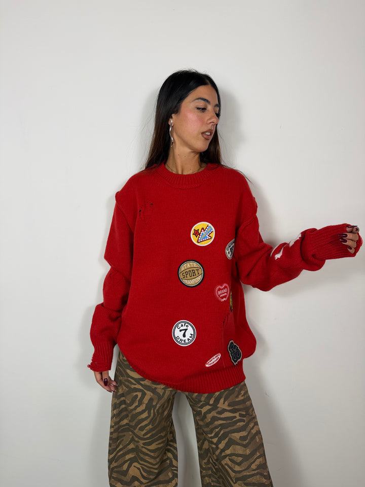 Pull Brand Design Rosso