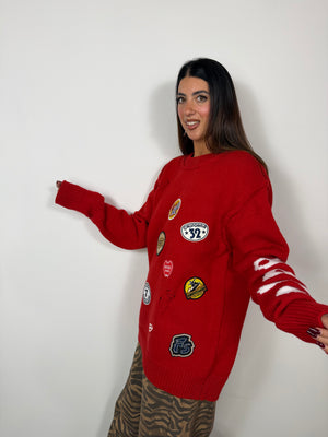 Pull Brand Design Rosso