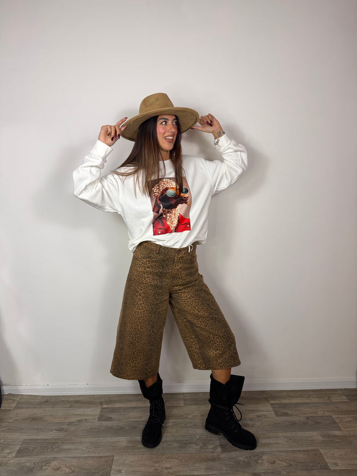 Felpa Bassotto Style Bianca