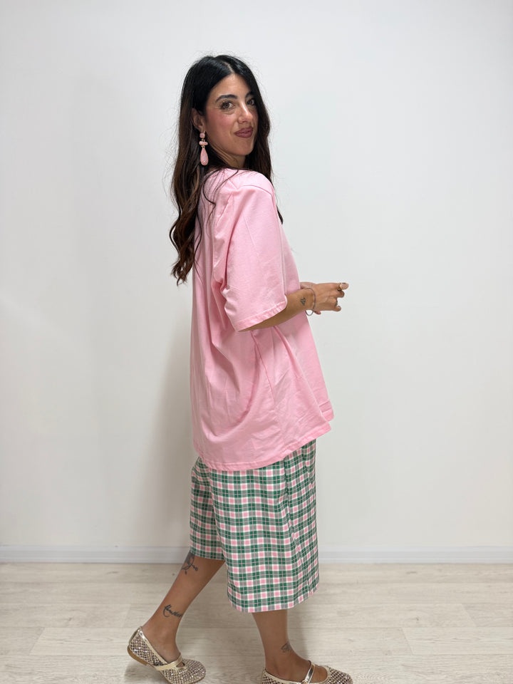 T-Shirt V JUST WEST Pink