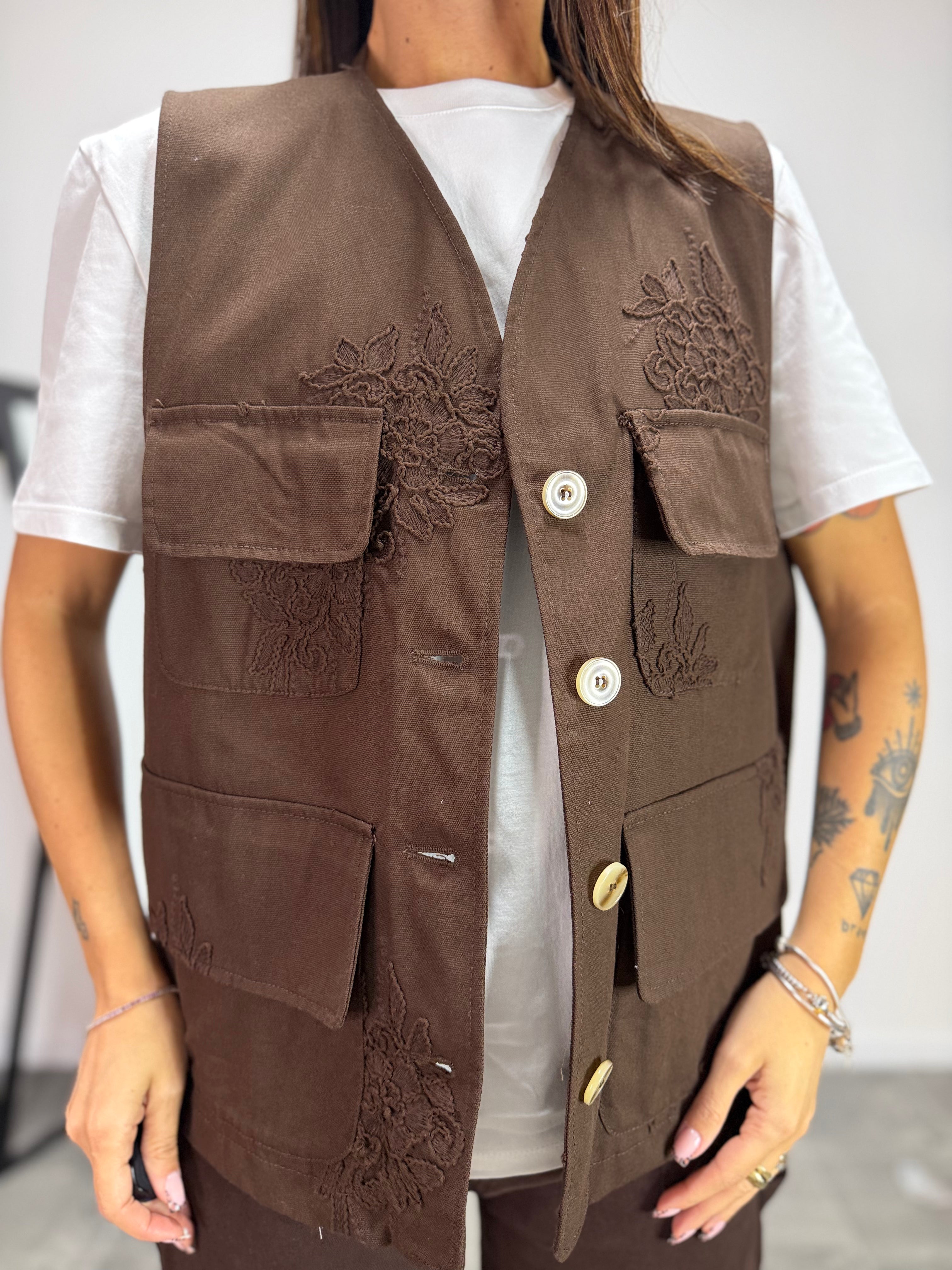 Gilet Sahara LUMINA Marrone