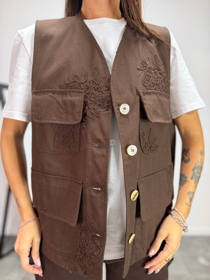 Gilet Sahara LUMINA Marrone