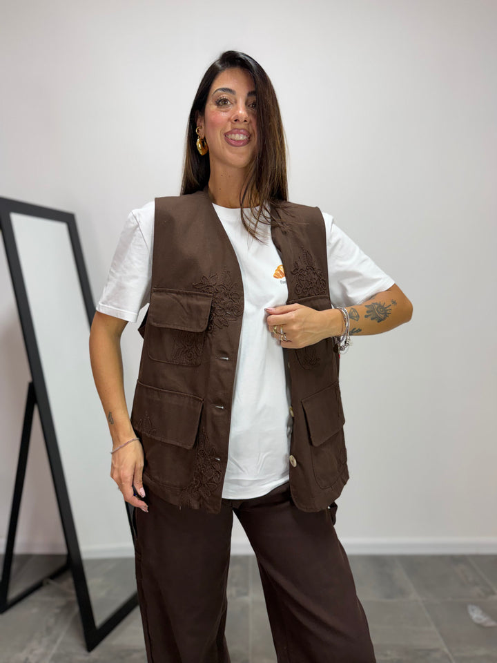 Gilet Sahara LUMINA Marrone