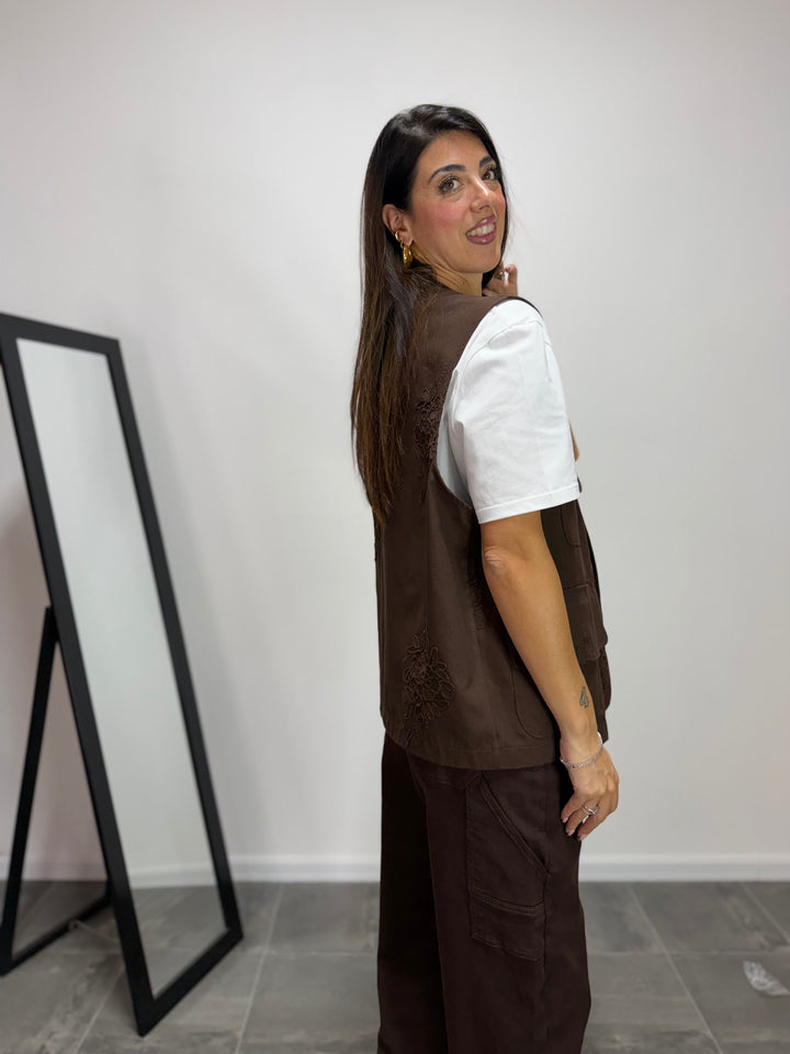 Gilet Sahara LUMINA Marrone