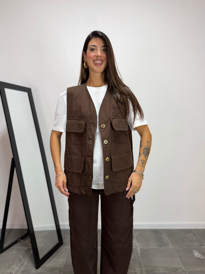 Gilet Sahara LUMINA Marrone