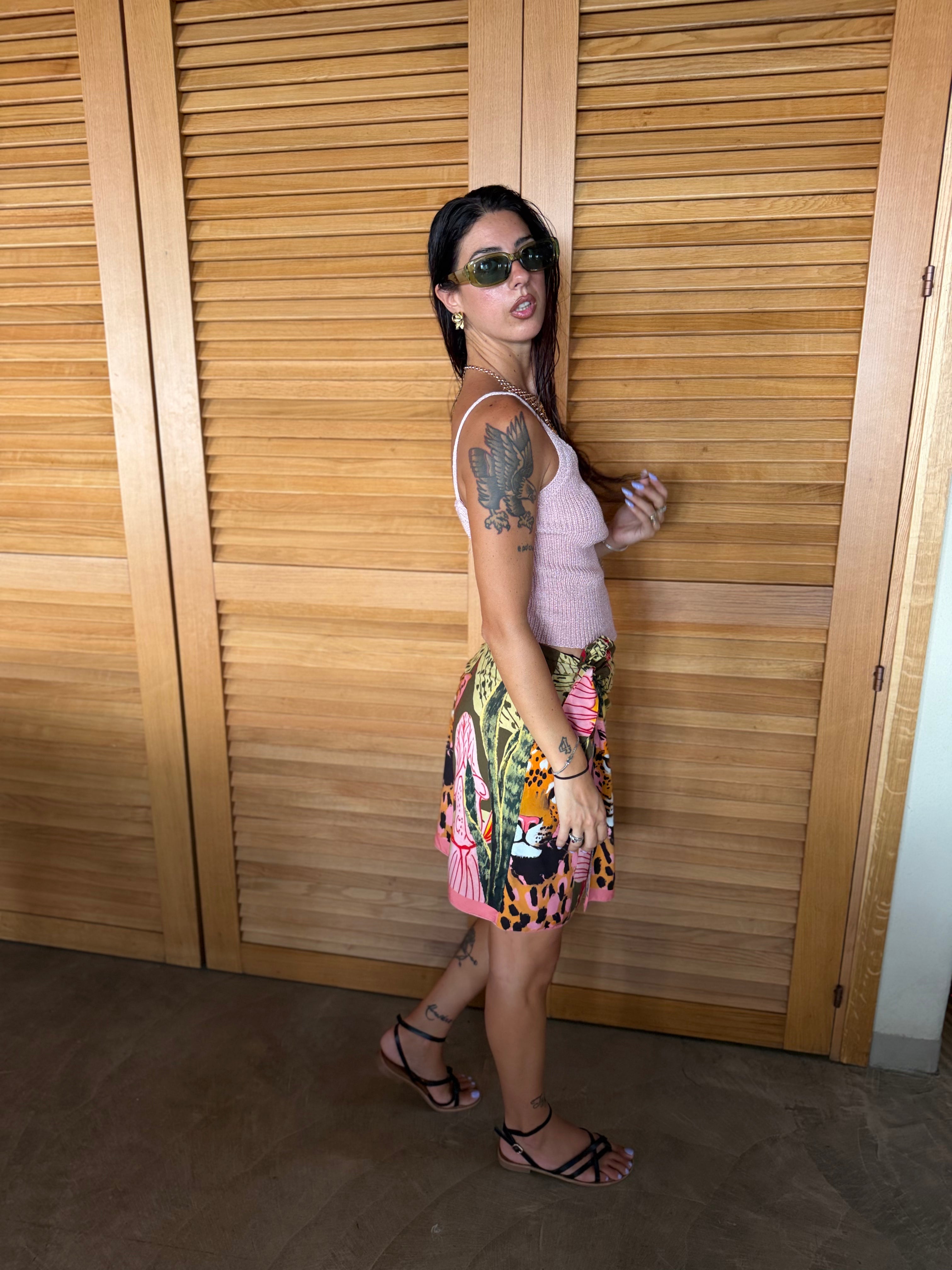 Top Uncinetto Rosa