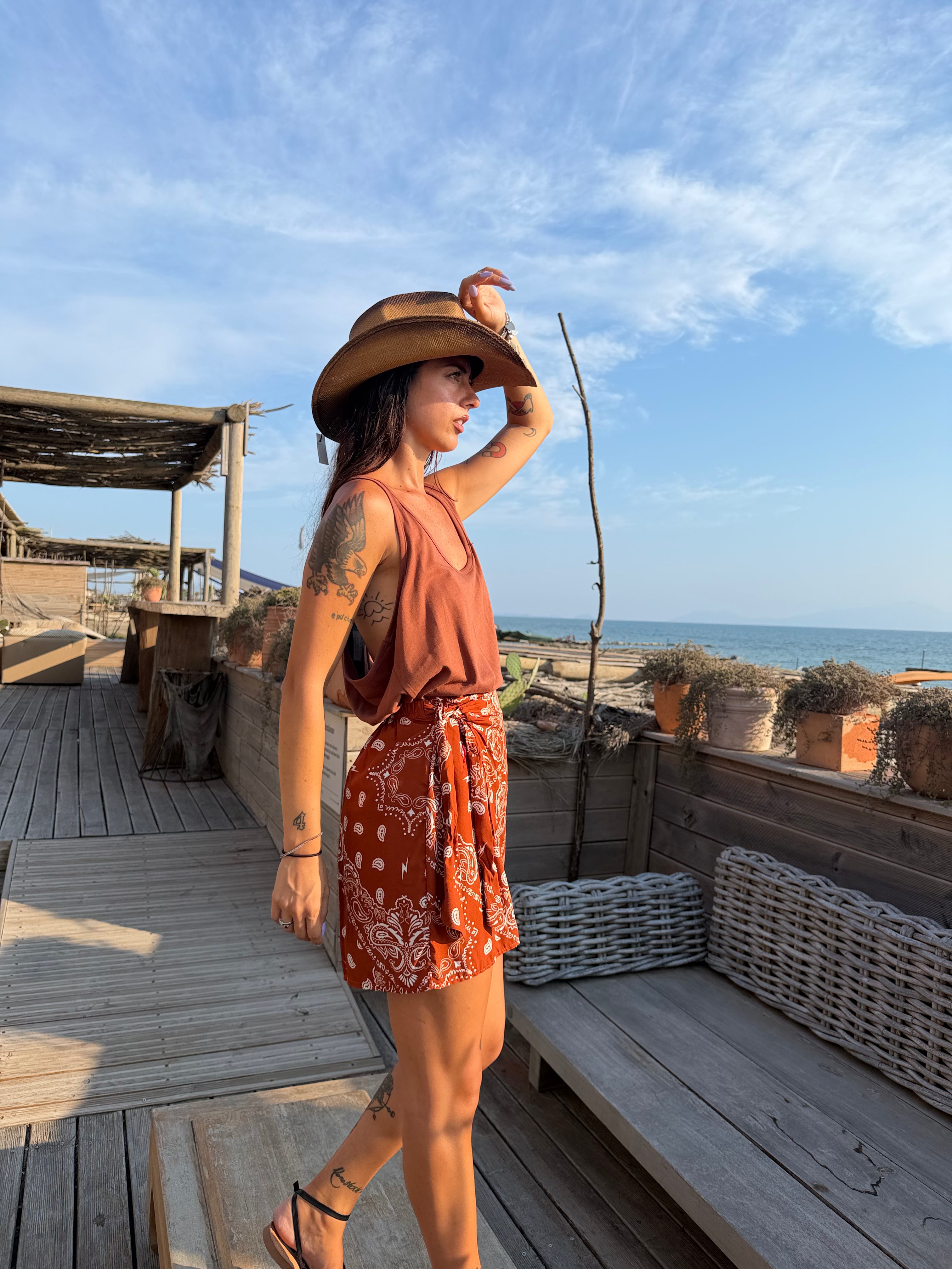 Gonnellina Bandana Ruggine