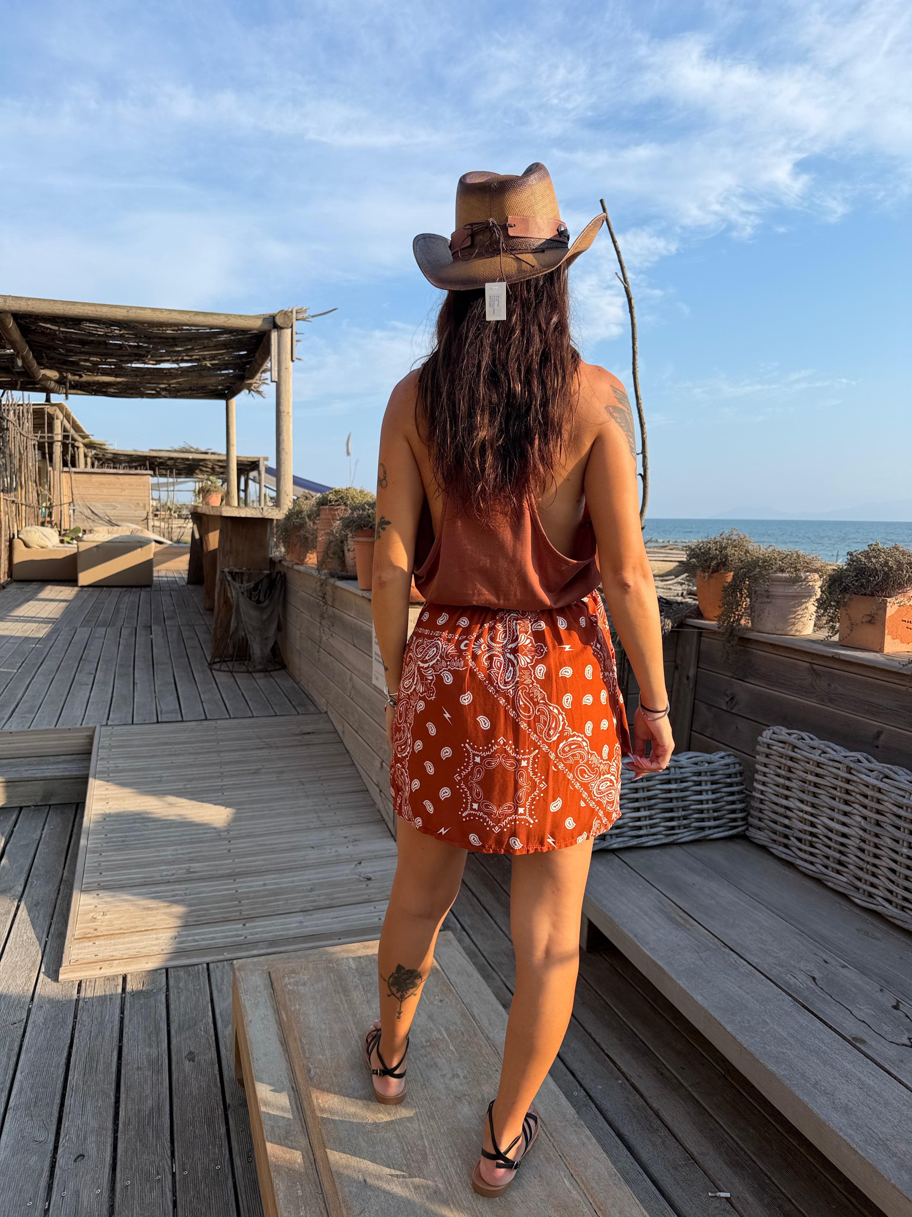 Gonnellina Bandana Ruggine