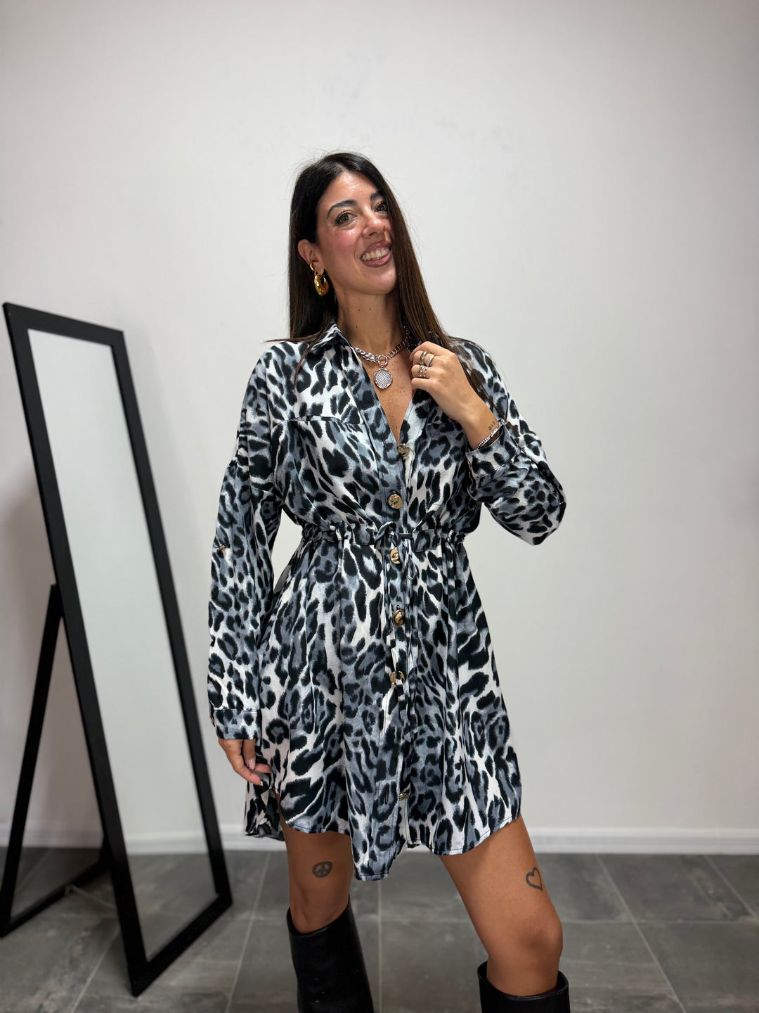 Abito Leopard Black
