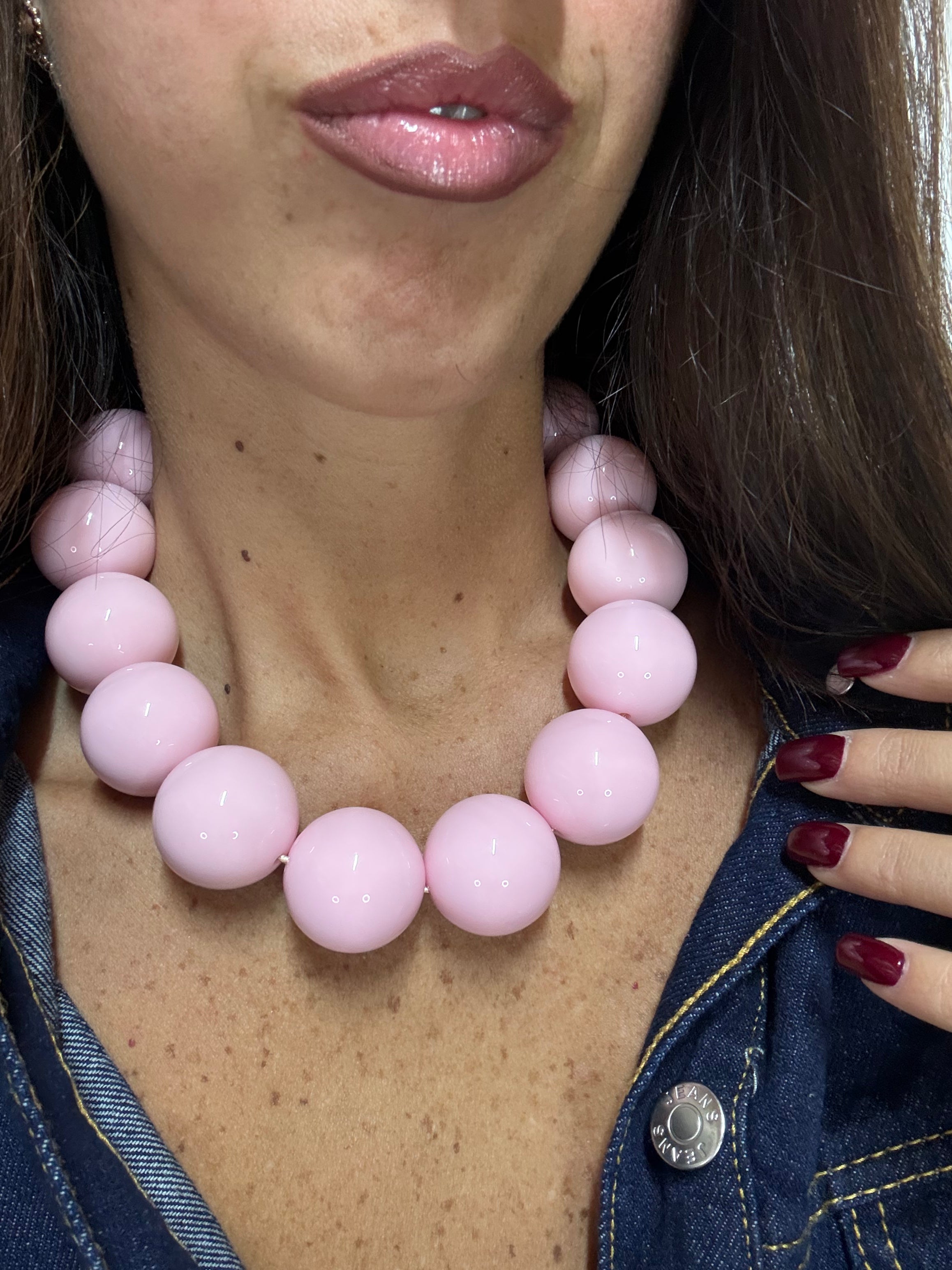Collana Akoya Rosa